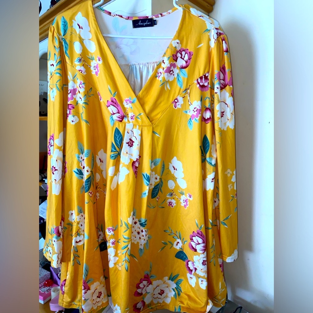 AMZPLUS BOHO FLORAL LONGSLEEVE 3x
